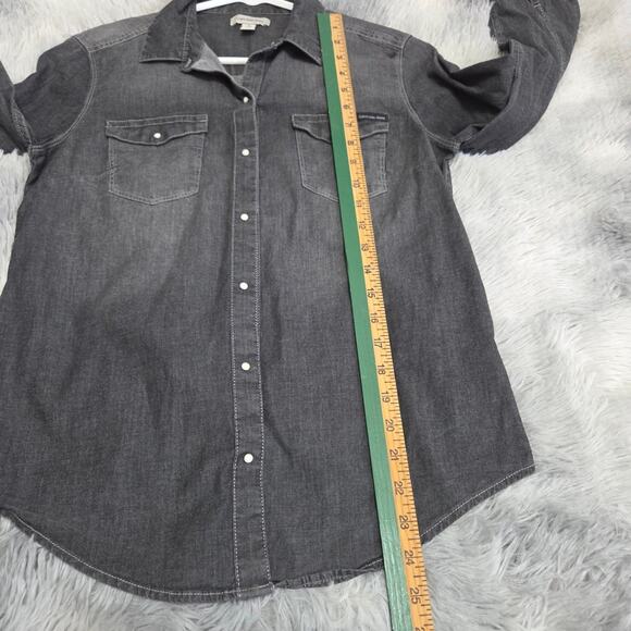 Calvin Klein Jeans Woman's Black Button Down Shirt with Snaps and Pockets size S - Picture 5 of 6